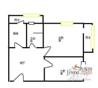 玉林东里一区社区2室1厅1卫64㎡户型图