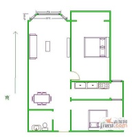 迦南公寓2室1厅1卫户型图