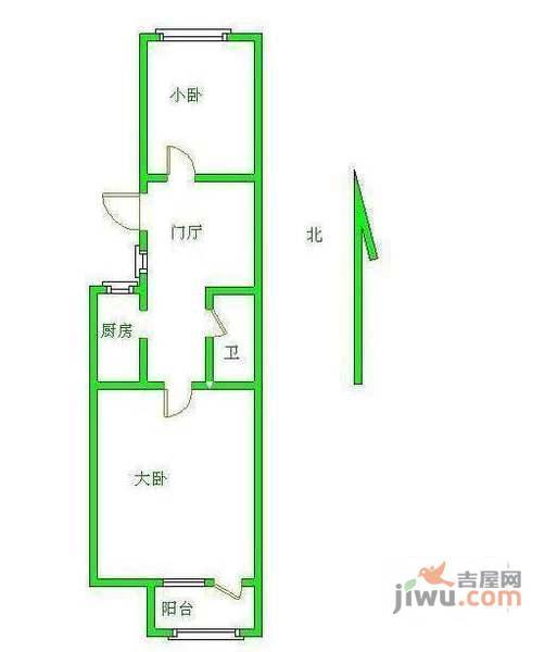 玉林东里三区西区2室1厅1卫70㎡户型图