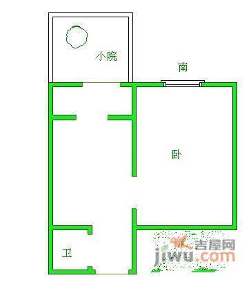 玉林东里三区西区1室1厅1卫42㎡户型图