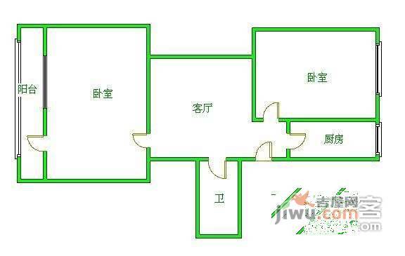 玉林东里三区西区2室1厅1卫70㎡户型图