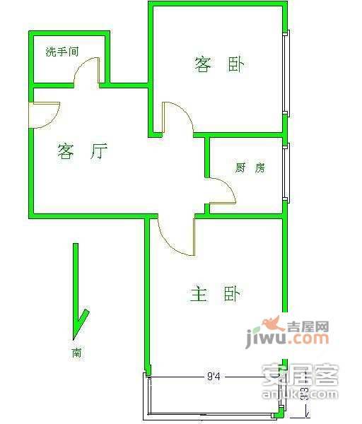 开阳里三区2室1厅1卫89㎡户型图