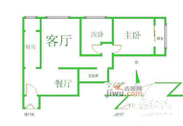 开阳里三区2室1厅1卫89㎡户型图