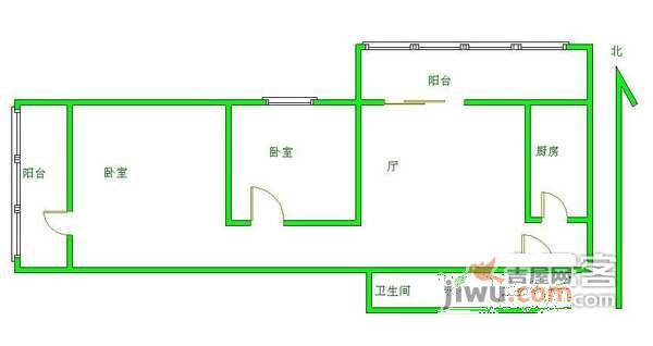 开阳里三区2室1厅1卫89㎡户型图