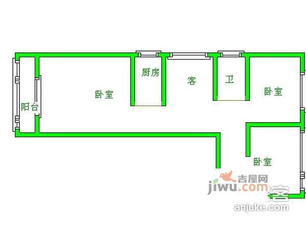 右外东庄3室1厅1卫户型图