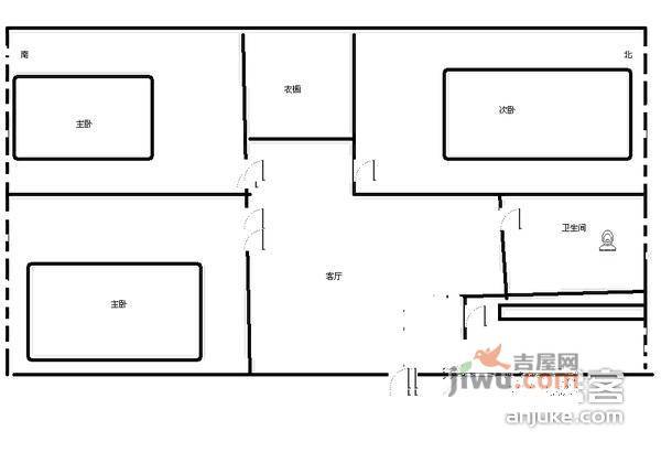 育芳园3室1厅1卫97㎡户型图