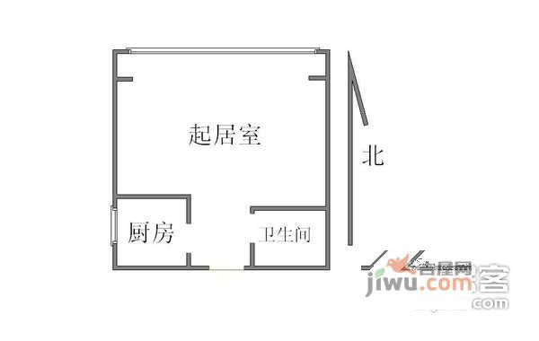 明月嘉园1室0厅1卫46㎡户型图