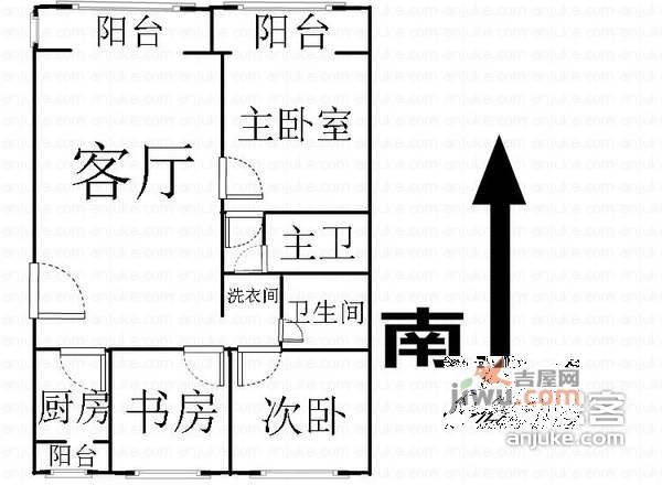 时代紫芳3室2厅2卫171㎡户型图