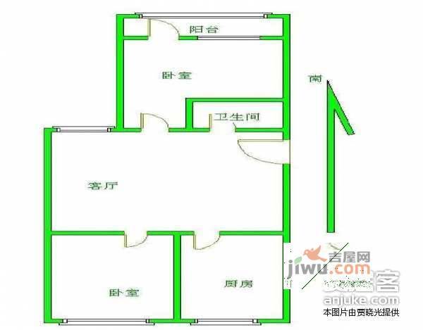 草桥欣园2室1厅1卫90㎡户型图