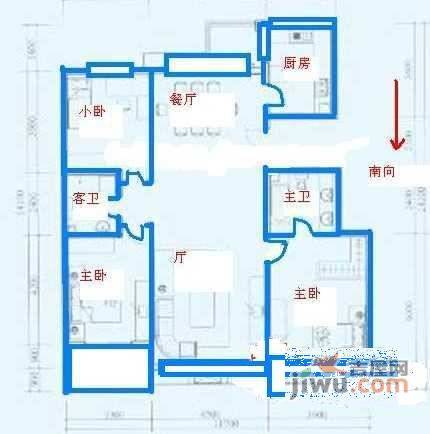 草桥欣园3室2厅2卫139㎡户型图