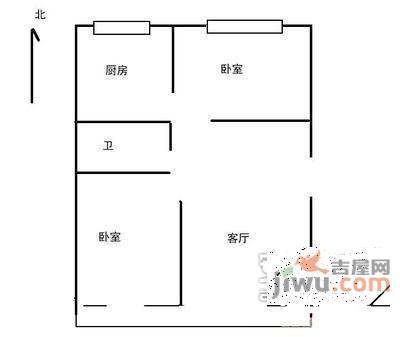 玉芳园2室1厅1卫98㎡户型图