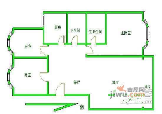 风景club3室2厅2卫162㎡户型图