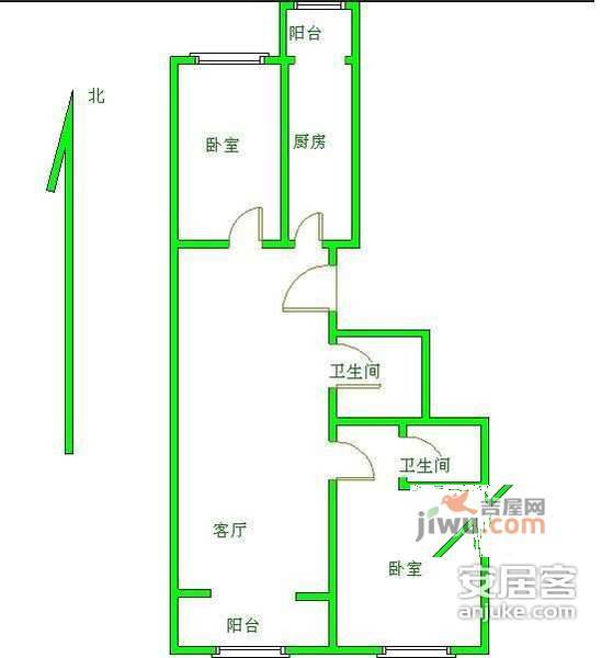 恋日花都2室2厅2卫122㎡户型图