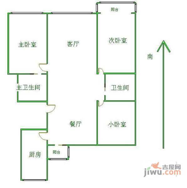 恋日花都3室2厅2卫165㎡户型图