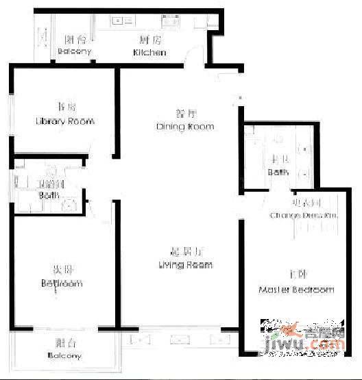 恋日花都3室2厅2卫165㎡户型图