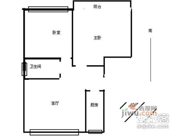 张仪村4号院2室1厅1卫79㎡户型图