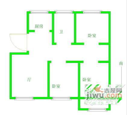 长龙苑3室2厅1卫113㎡户型图