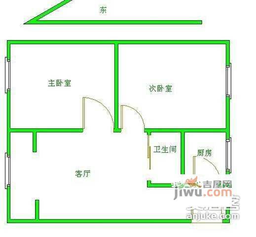 银海星月2室1厅1卫104㎡户型图