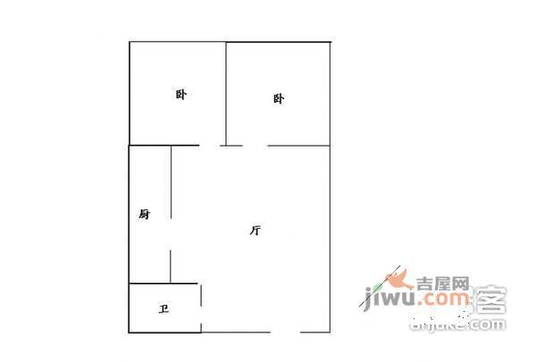 天龙华鹤2室1厅1卫166㎡户型图