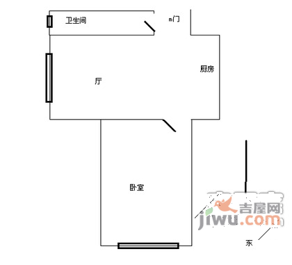 怡海花园恒丰园1室1厅1卫78㎡户型图