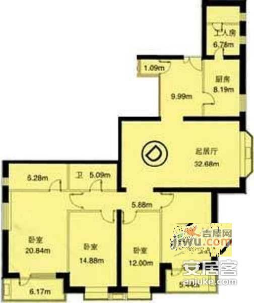 怡海花园恒丰园4室2厅3卫208㎡户型图