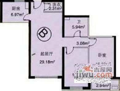 怡海花园恒丰园2室1厅1卫130㎡户型图