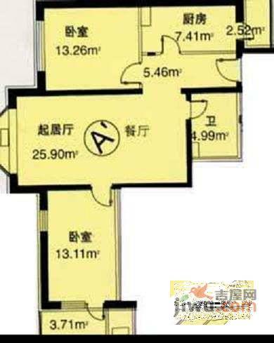 怡海花园恒丰园2室1厅1卫130㎡户型图