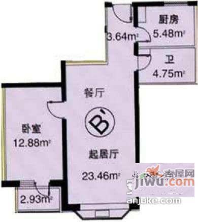 怡海花园恒丰园1室1厅1卫78㎡户型图