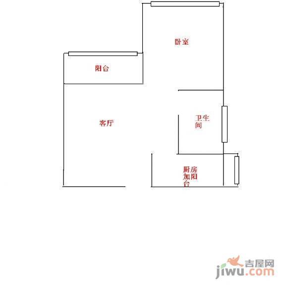 富锦嘉园1室1厅1卫105㎡户型图