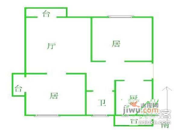 富锦嘉园2室1厅1卫122㎡户型图