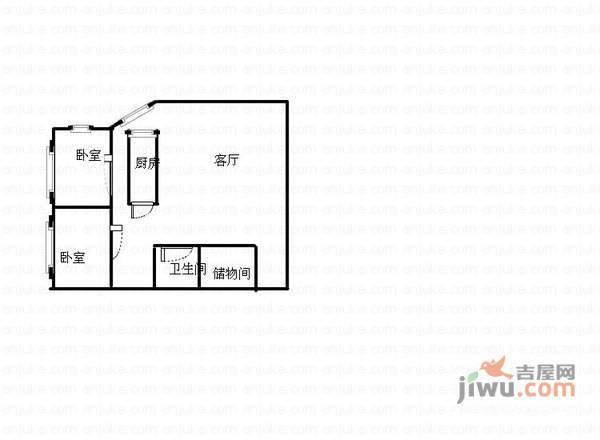 新城市经典2室1厅1卫91㎡户型图