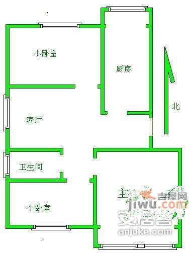 长丰园新一区3室1厅1卫95㎡户型图