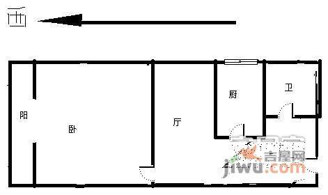 泥洼路1室1厅1卫户型图