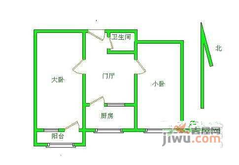 北大地二里2室1厅1卫140㎡户型图