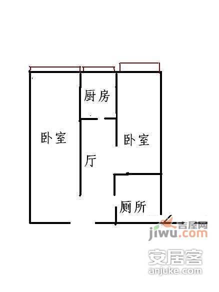 保温段住宅小区1室1厅1卫户型图