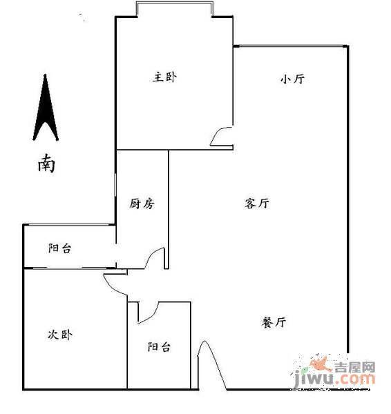 裕隆园2室2厅1卫103㎡户型图