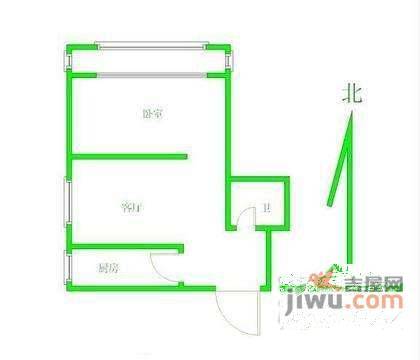 诚苑南里1室1厅1卫48㎡户型图