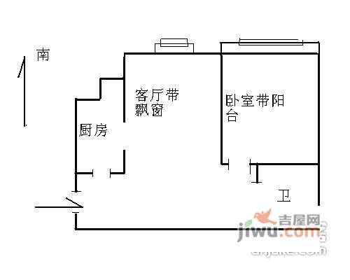 建欣苑五里1室1厅1卫户型图