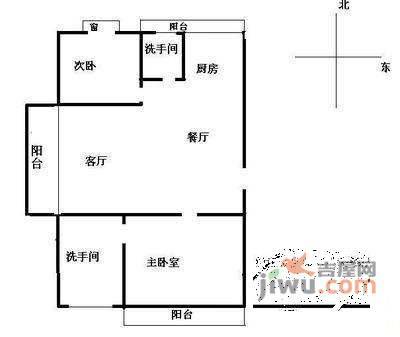 久敬家园2室2厅2卫98㎡户型图