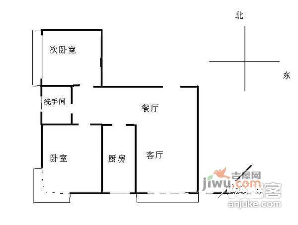 久敬家园2室2厅1卫户型图