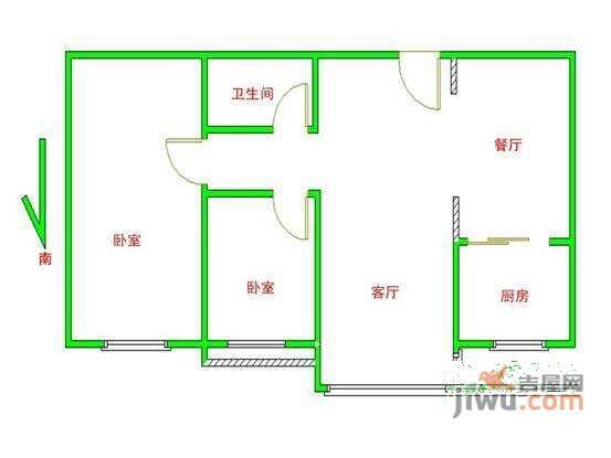 静馨嘉苑2室1厅1卫100㎡户型图