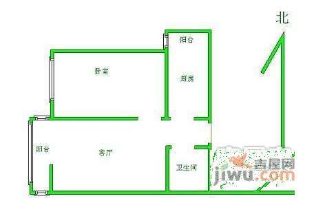 华芳园1室1厅1卫69㎡户型图