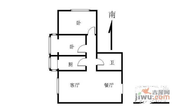 华芳园2室1厅1卫93㎡户型图