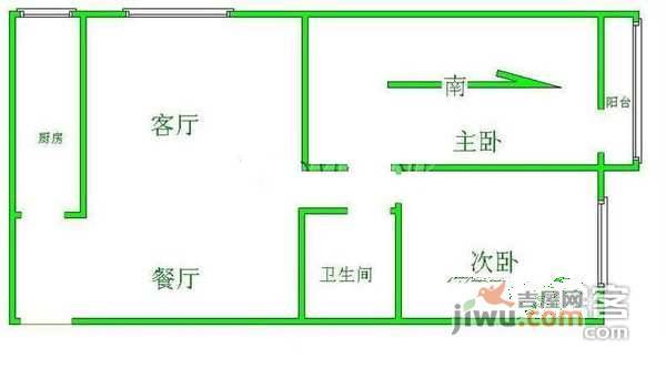 四方景园2室1厅1卫113㎡户型图