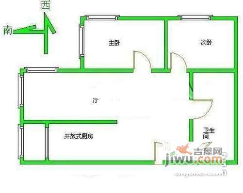 四方景园2室1厅1卫113㎡户型图