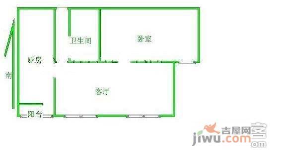 四方景园1室1厅1卫69㎡户型图