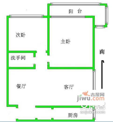 四方景园2室1厅1卫113㎡户型图