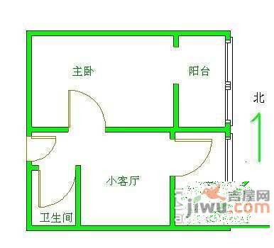 横七条3号小区1室1厅1卫户型图