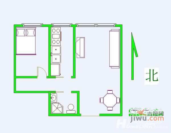 金兴苑1室1厅1卫70㎡户型图