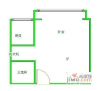 万润风景1室1厅1卫52㎡户型图